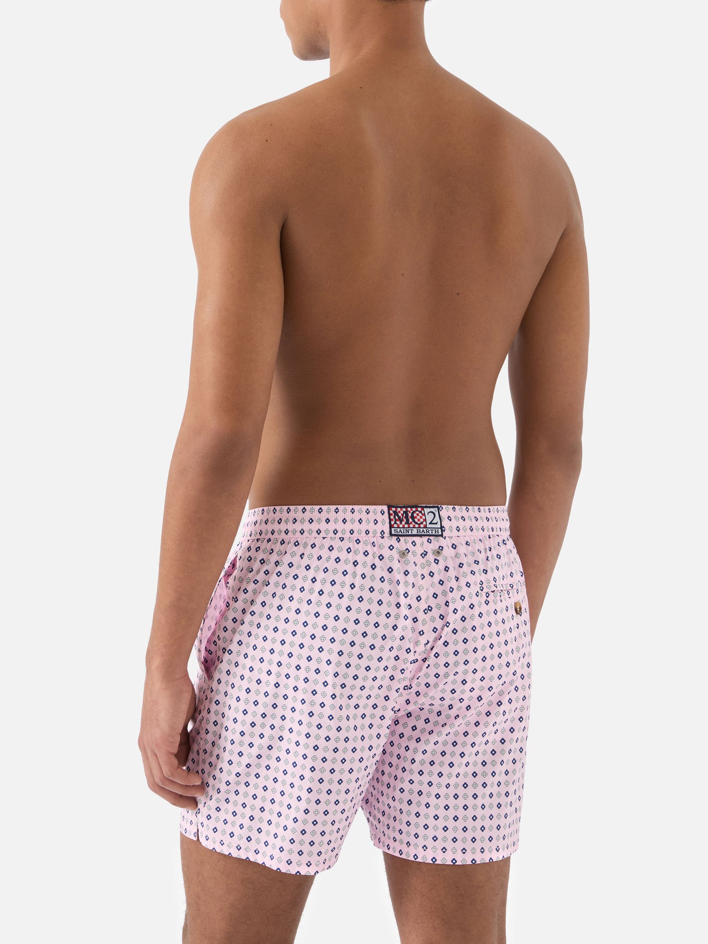 Costume mare Lighting Micro rosa con stampa geometrica all-over