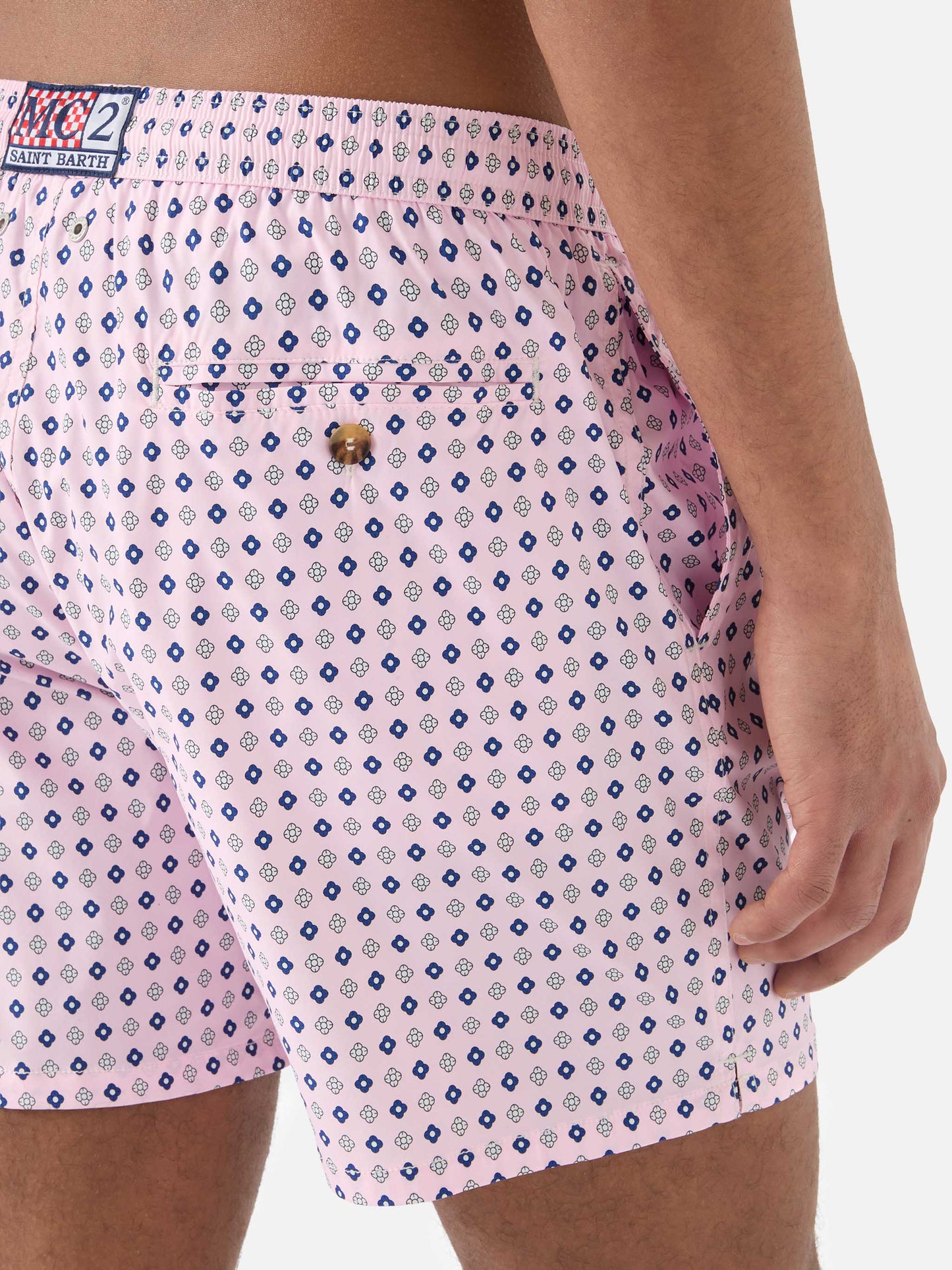 Costume mare Lighting Micro rosa con stampa geometrica all-over