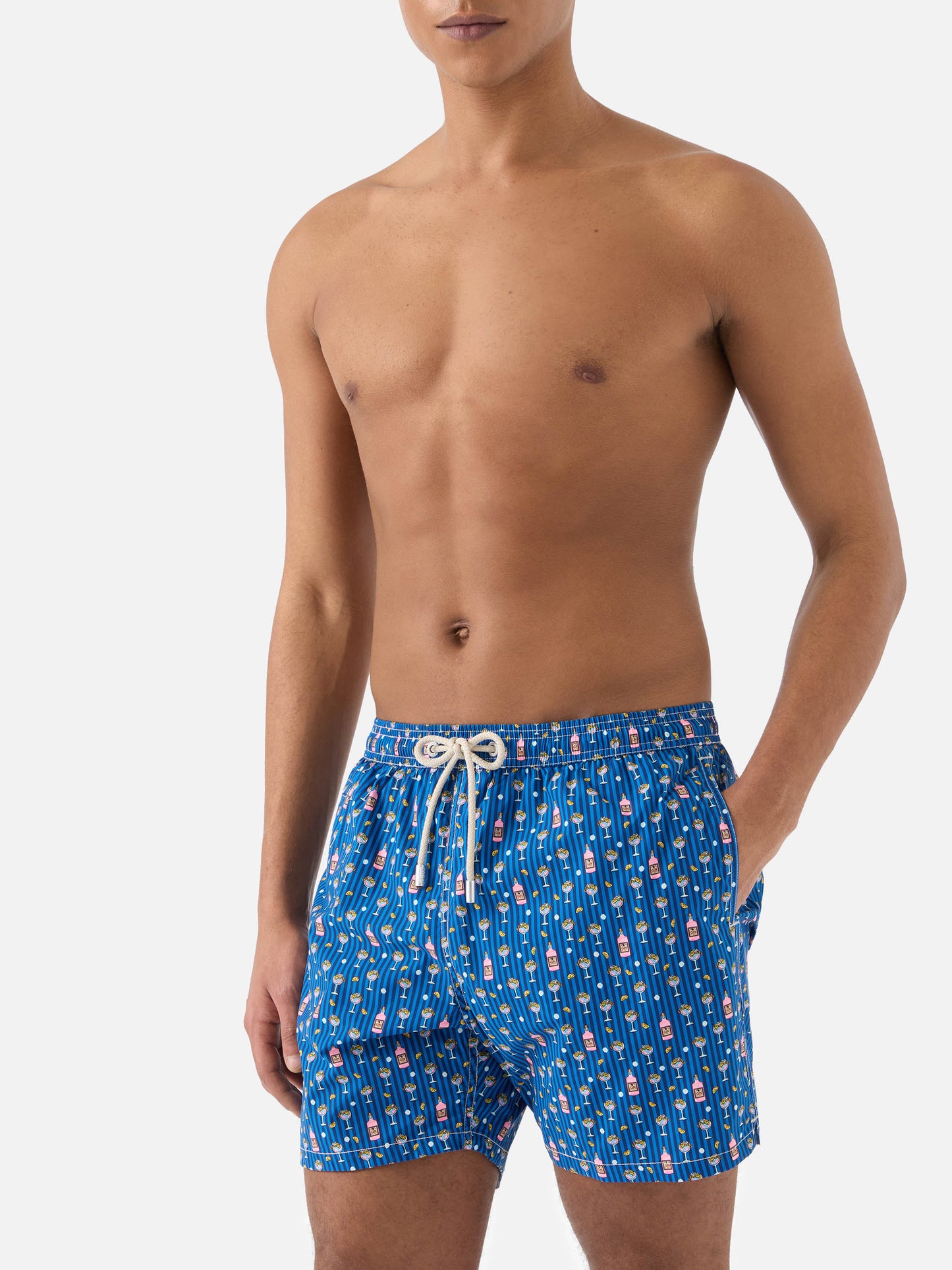 Costume mare Lighting Micro navy con stampa cocktail all-over