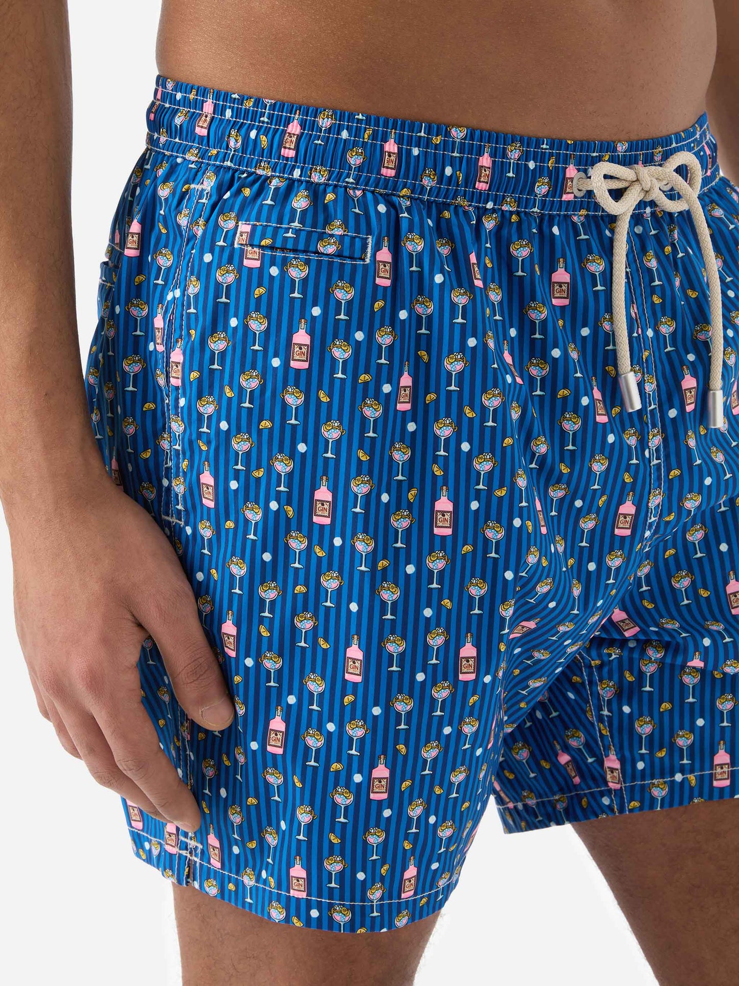 Costume mare Lighting Micro navy con stampa cocktail all-over