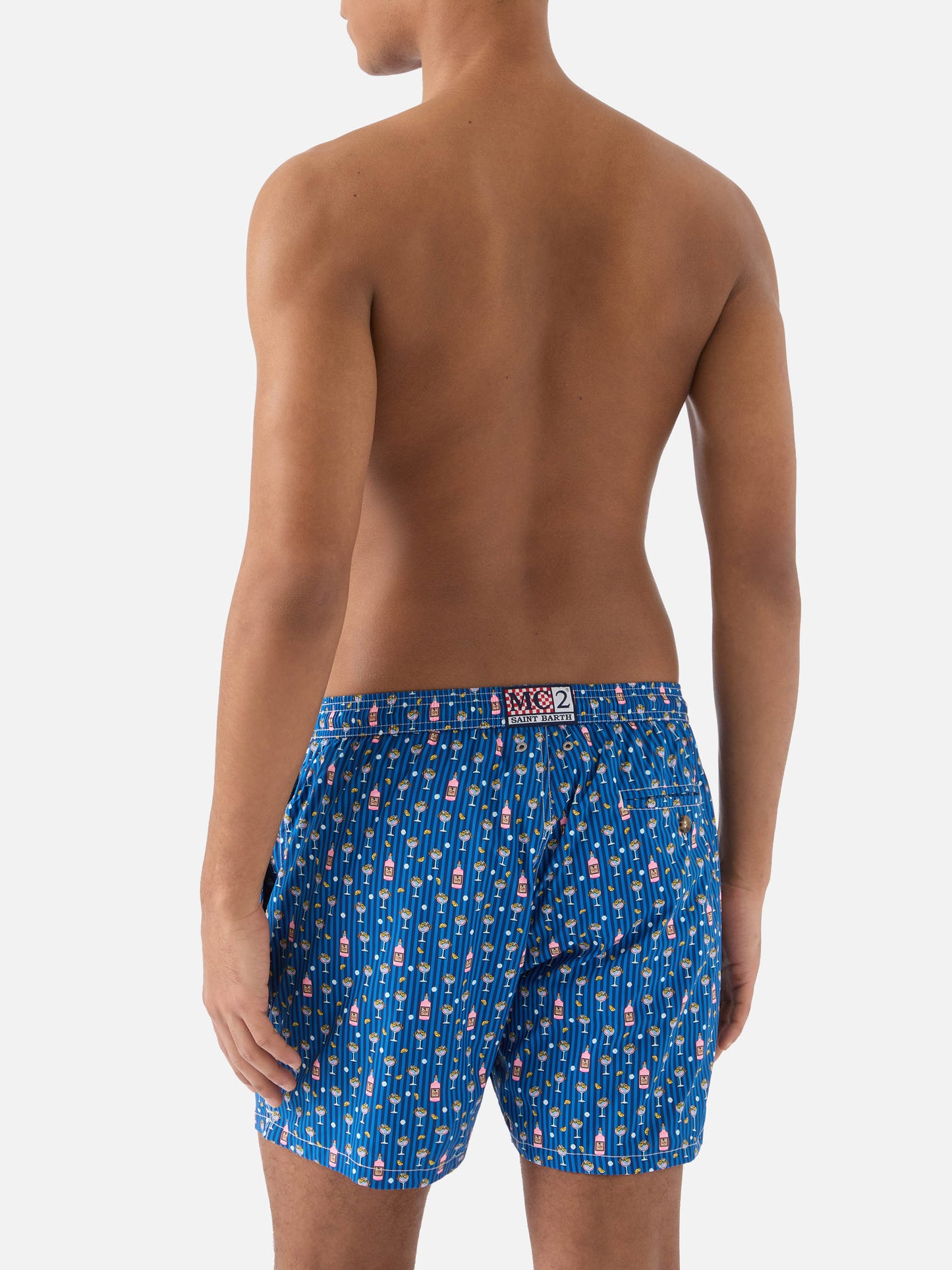 Costume mare Lighting Micro navy con stampa cocktail all-over