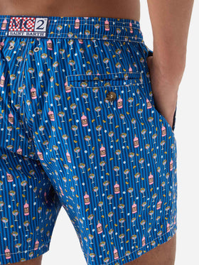 Costume mare Lighting Micro navy con stampa cocktail all-over