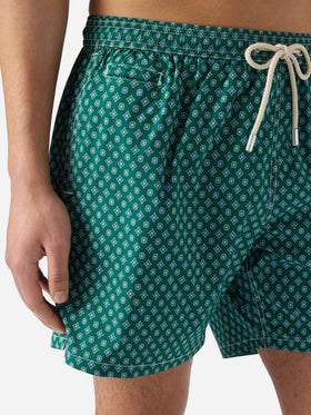 Costume mare Lighting Micro verde con stampa geometrica all-over