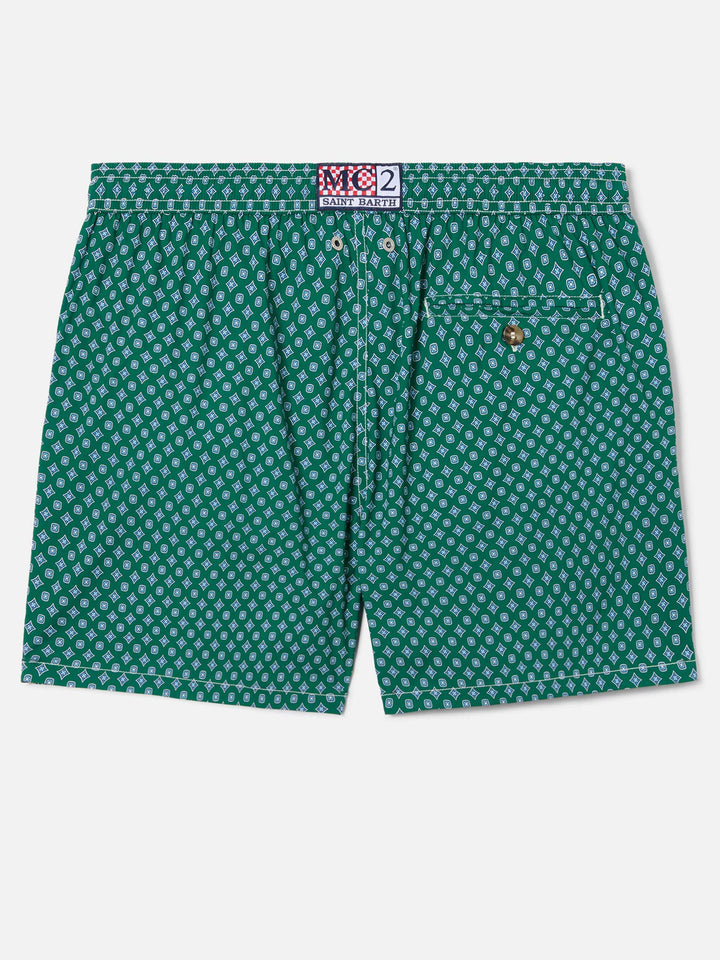 Costume mare Lighting Micro verde con stampa geometrica all-over