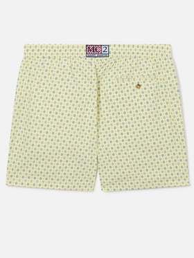 Short de bain Micro Yellow Lighting avec imprimé géométrique all-over 