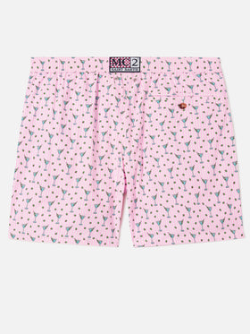 Pink Lighting Micro swim shorts with all-over cocktail print