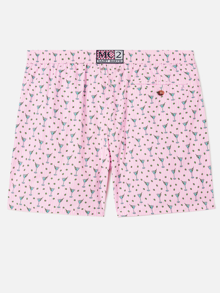 Costume mare Lighting Micro rosa con stampa cocktail all-over