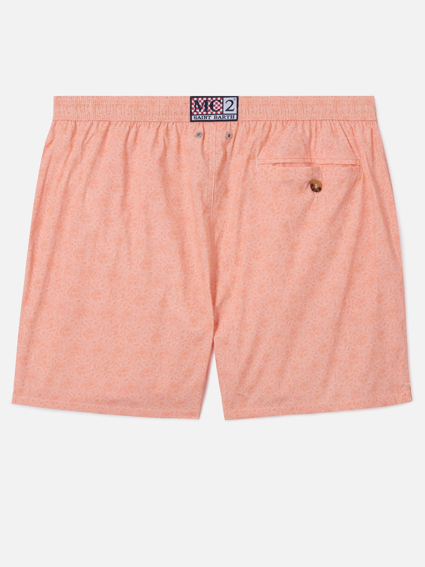 Short de bain Micro Orange Lighting à imprimé pieuvres all-over 