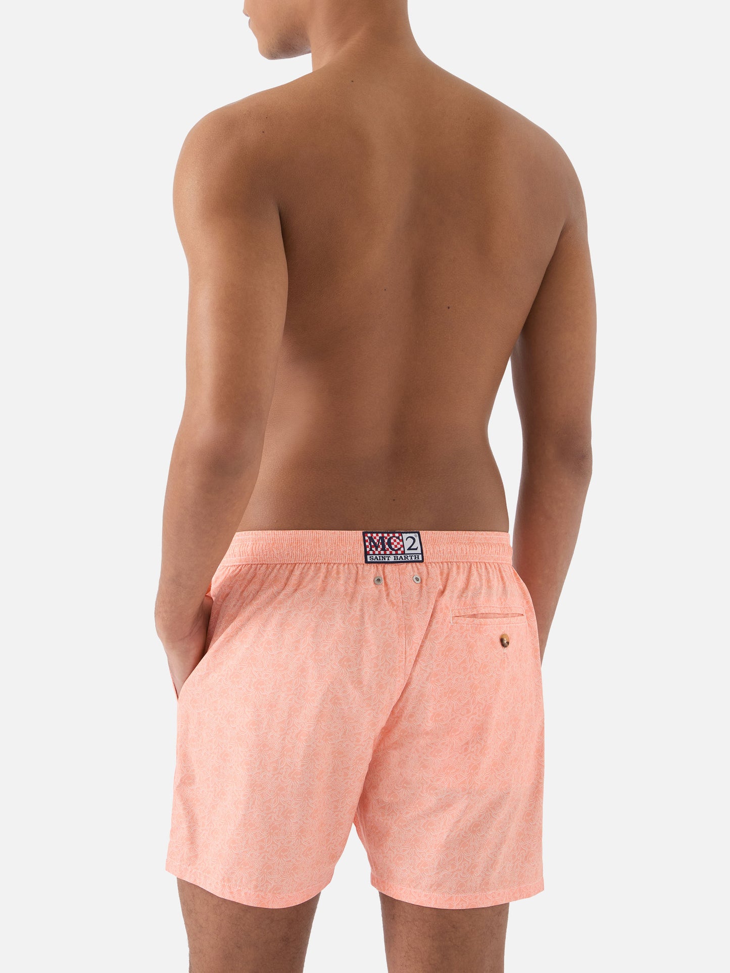 Short de bain Micro Orange Lighting à imprimé pieuvres all-over 