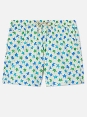 Short de bain Micro White Lighting avec imprimé tortues all-over 