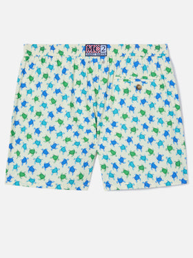 Short de bain Micro White Lighting avec imprimé tortues all-over 