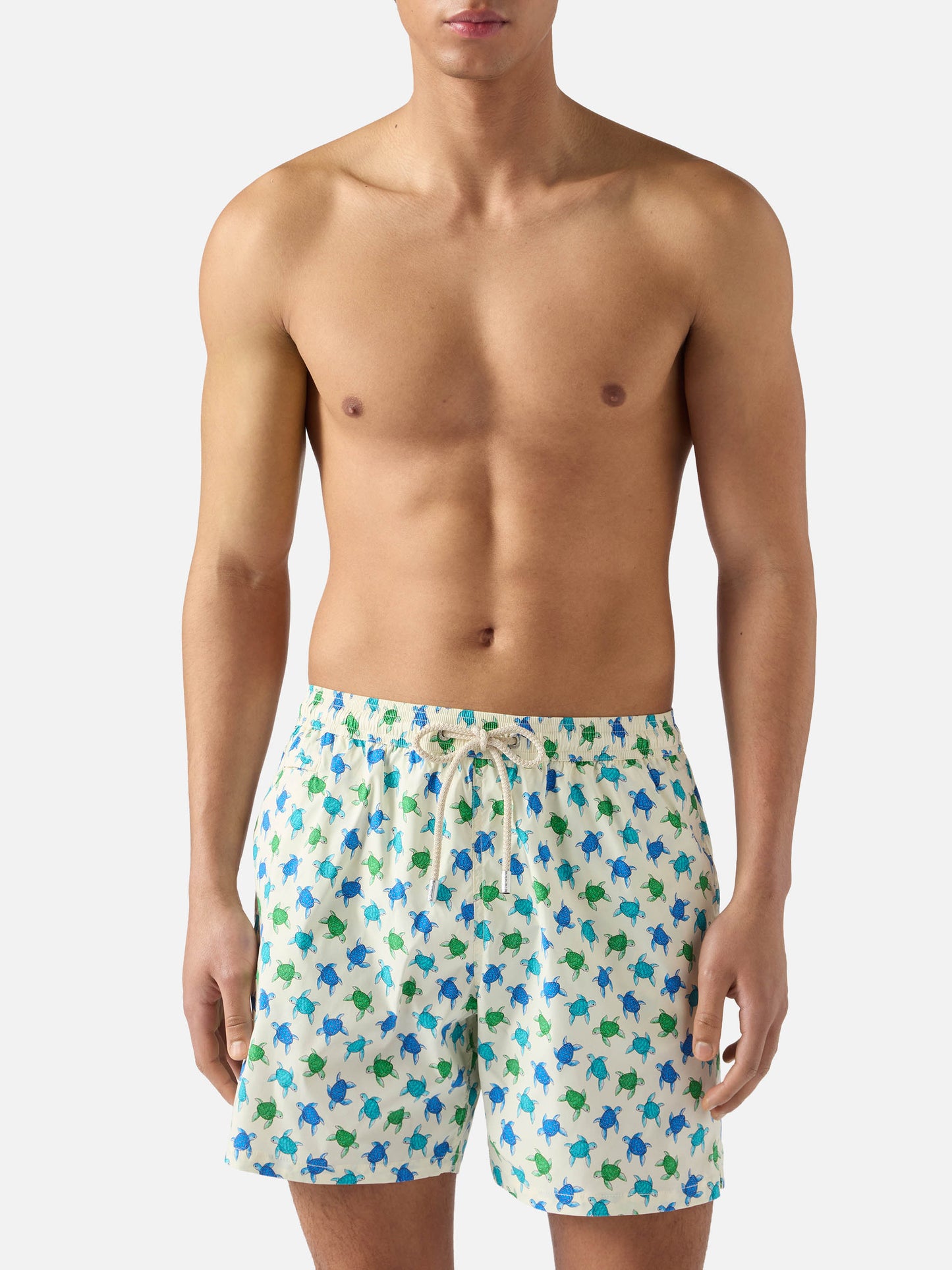 Short de bain Micro White Lighting avec imprimé tortues all-over 
