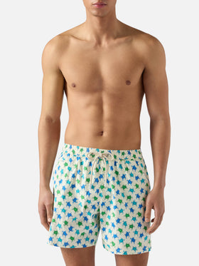 Short de bain Micro White Lighting avec imprimé tortues all-over 