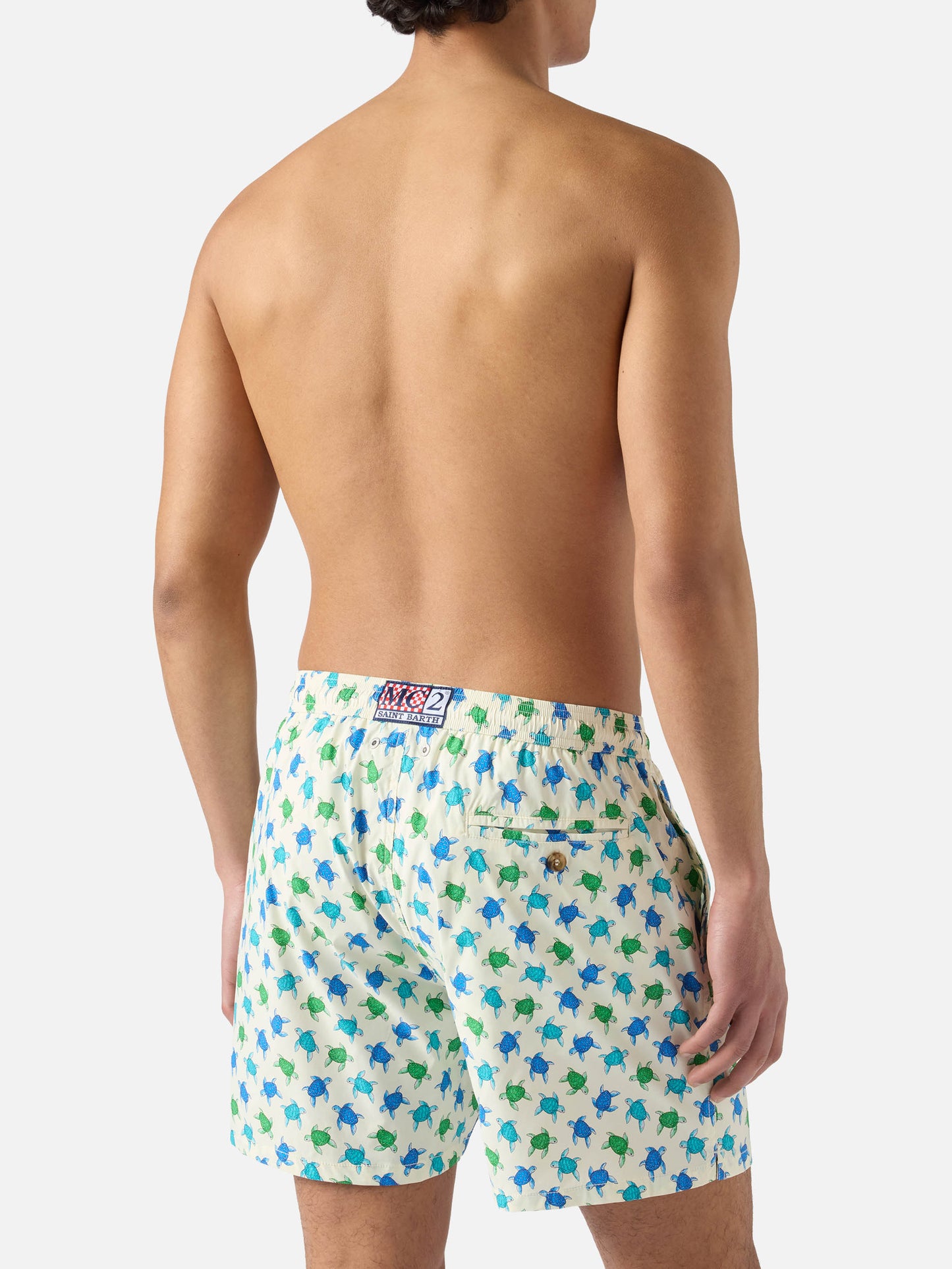 Short de bain Micro White Lighting avec imprimé tortues all-over 