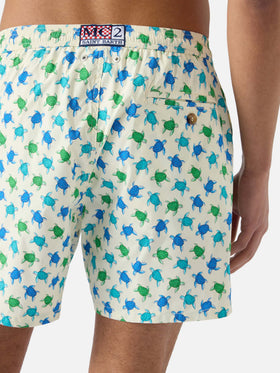 Short de bain Micro White Lighting avec imprimé tortues all-over 