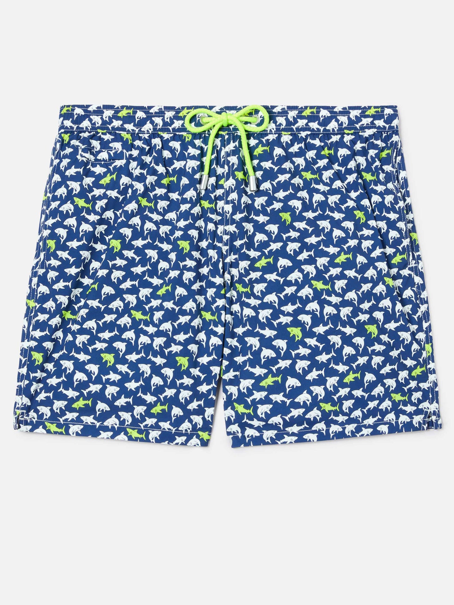 Bañador corto Lighting Micro azul marino con estampado integral de tiburones 