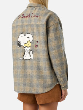 Chemise en flanelle mélangée de laine Lully avec broderie Snoopy | Special edition 