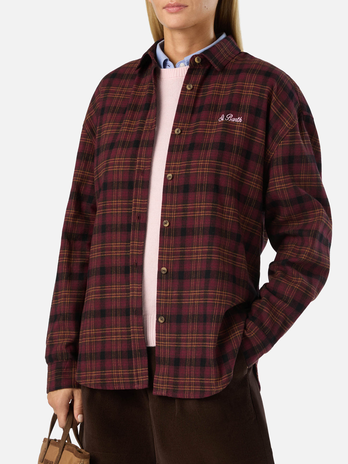Camicia Lully in flanella di cotone con ricamo Hello Kitty | Special edition