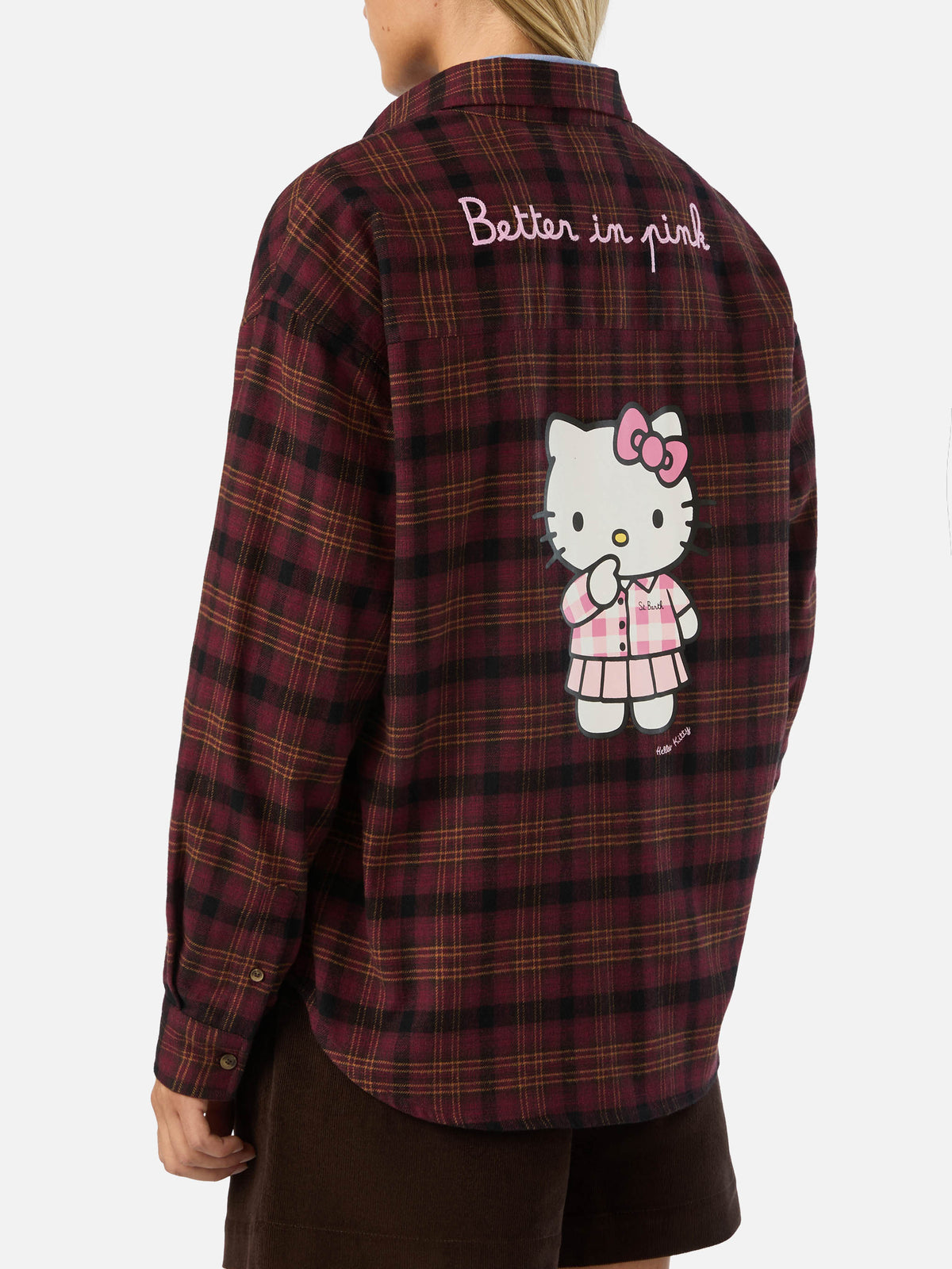 Camicia Lully in flanella di cotone con ricamo Hello Kitty | Special edition