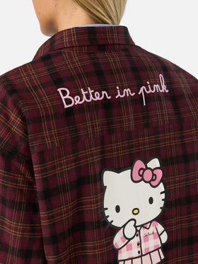 Camicia Lully in flanella di cotone con ricamo Hello Kitty | Special edition