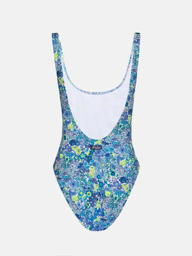 Lora scoopback one piece swimsuit with Margaret Annie print | MADE WITH LIBERTY FABRIC - MC2 Saint Barth