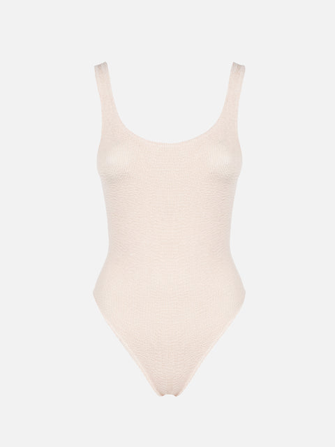 Lora beige crinkle one-piece swimsuit - MC2 Saint Barth