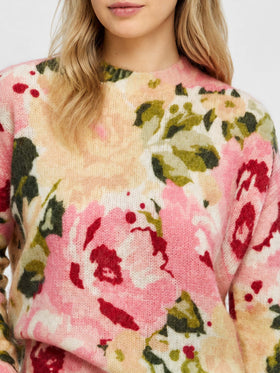 Maglione Louise con fantasia peonie