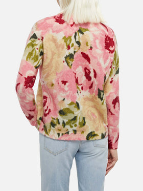Woman mohair sweater Louise with peony print - MC2 Saint Barth