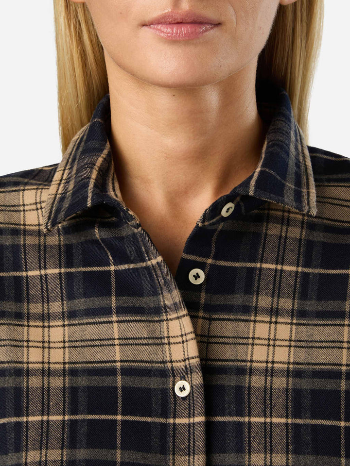 Robe chemise longue Alys en flanelle à motif tartan 