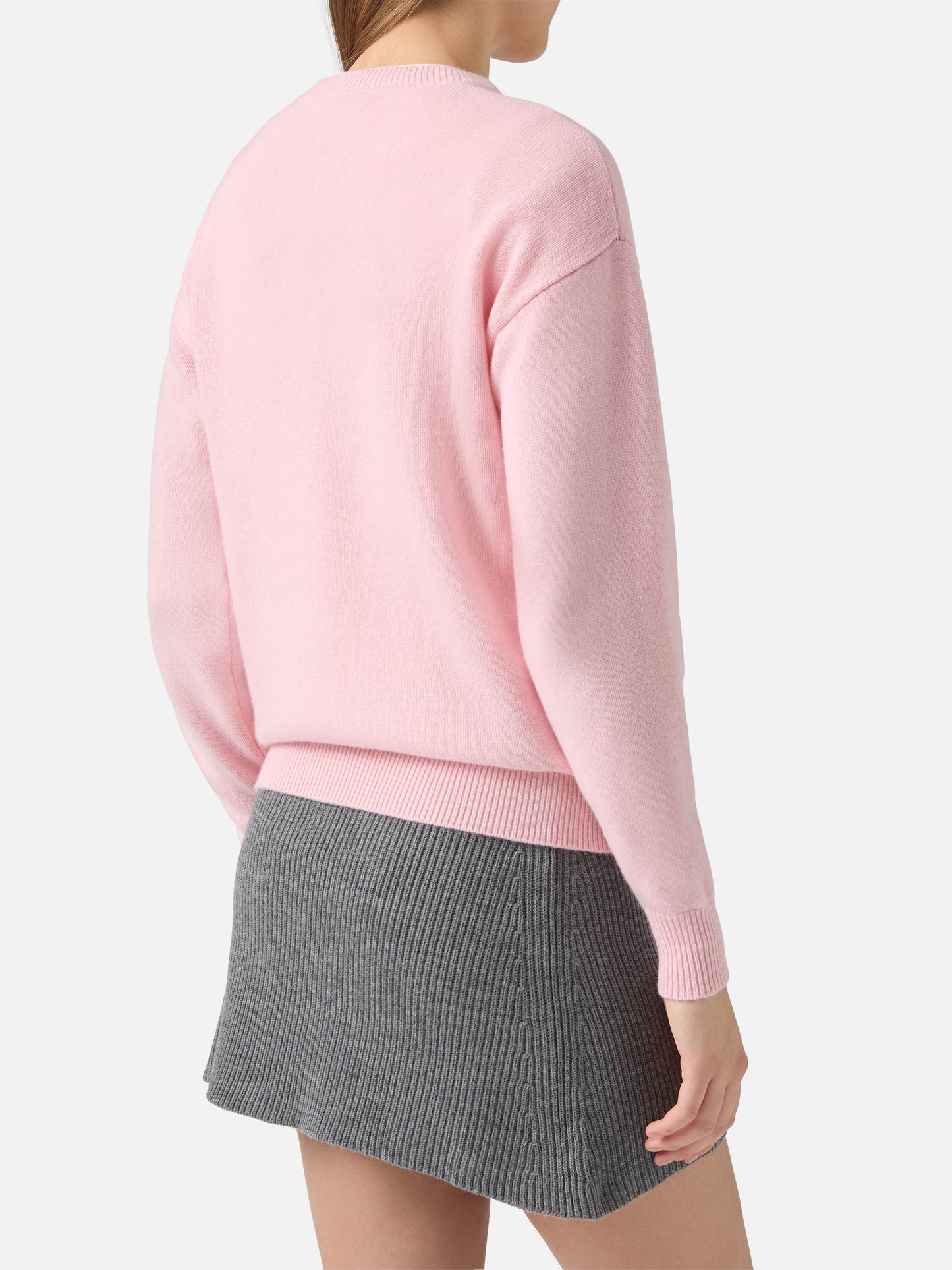 Pull Louise en cachemire rose avec application de strass St. Moritz 
