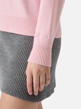 Pull Louise en cachemire rose avec application de strass St. Moritz 