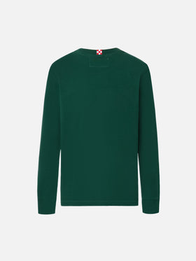 T-shirt Luton Jr verde  ricamo Me ne vado dai nonni