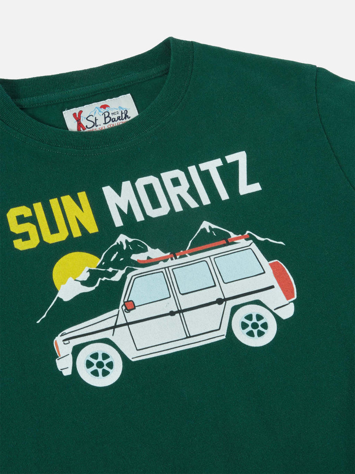 Luton Jr green t-shirt  Sun Moritz embroidery