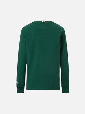 T-shirt Luton Jr verde  ricamo Sun Moritz