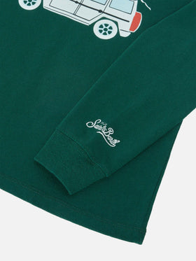 T-shirt Luton Jr verde  ricamo Sun Moritz