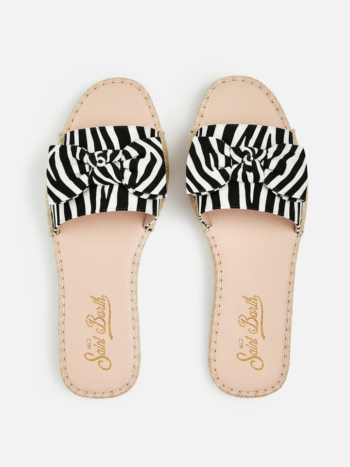 Sandale slip-on Luz pour femme avec imprimé zèbre 