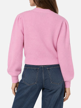 Cardigan Lyza Soft cropped con cuori crochet