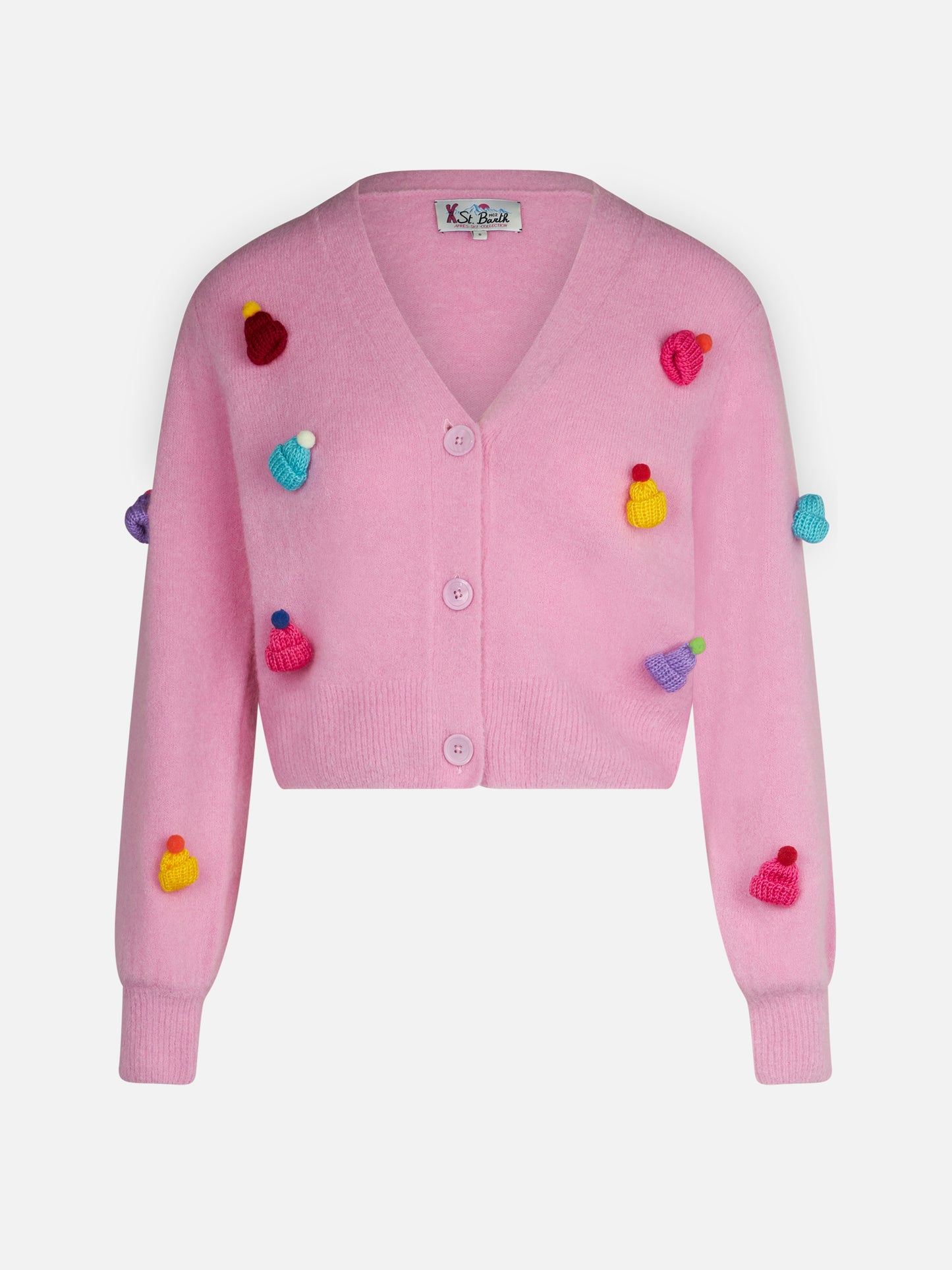 Cardigan Lyza Soft cropped con cuori crochet