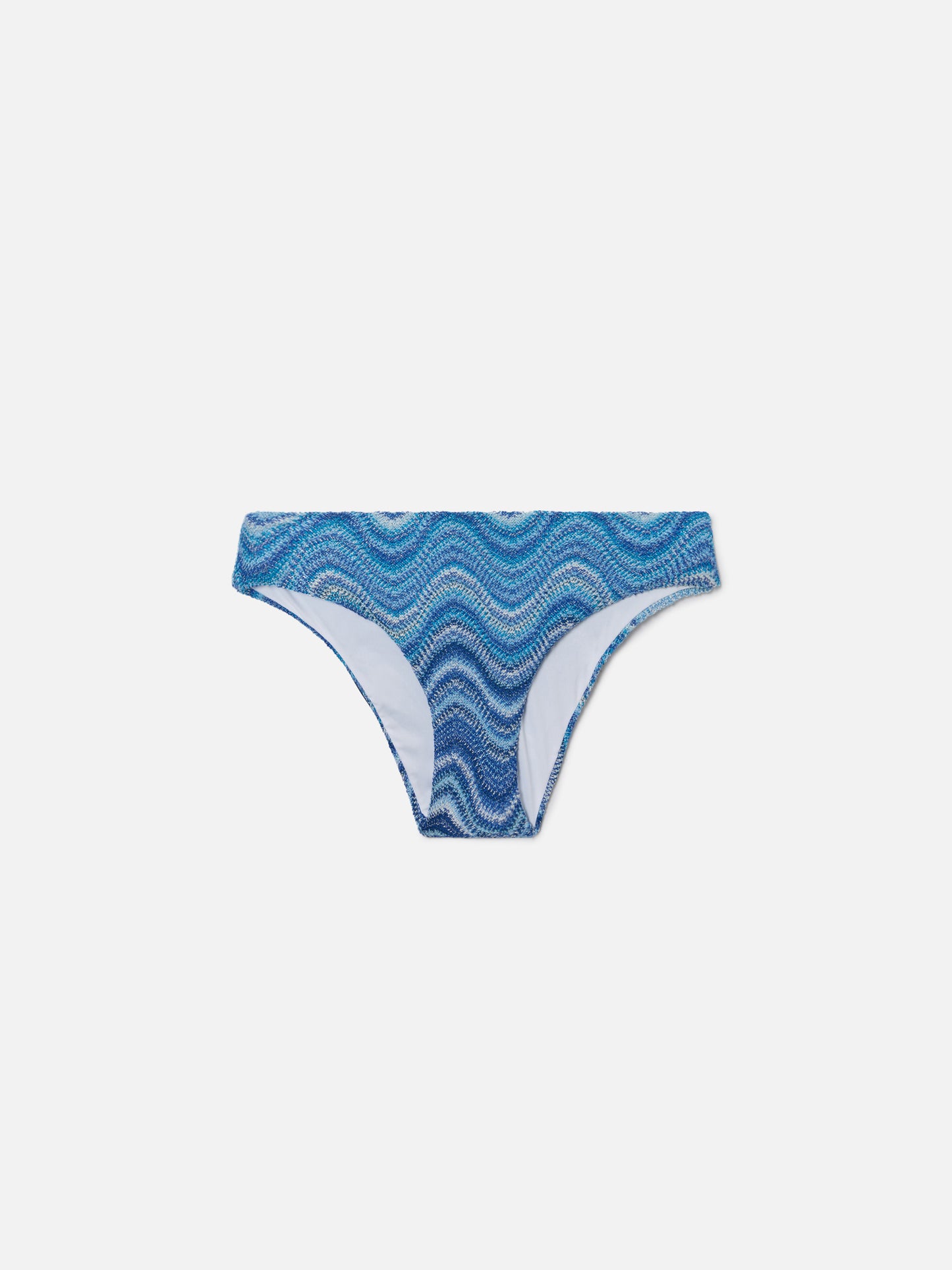 Slip de bain Madame raschel avec motif vagues dans des nuances de bleu 