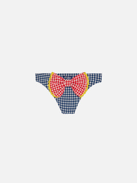 Girl swim briefs with gingham print - MC2 Saint Barth
