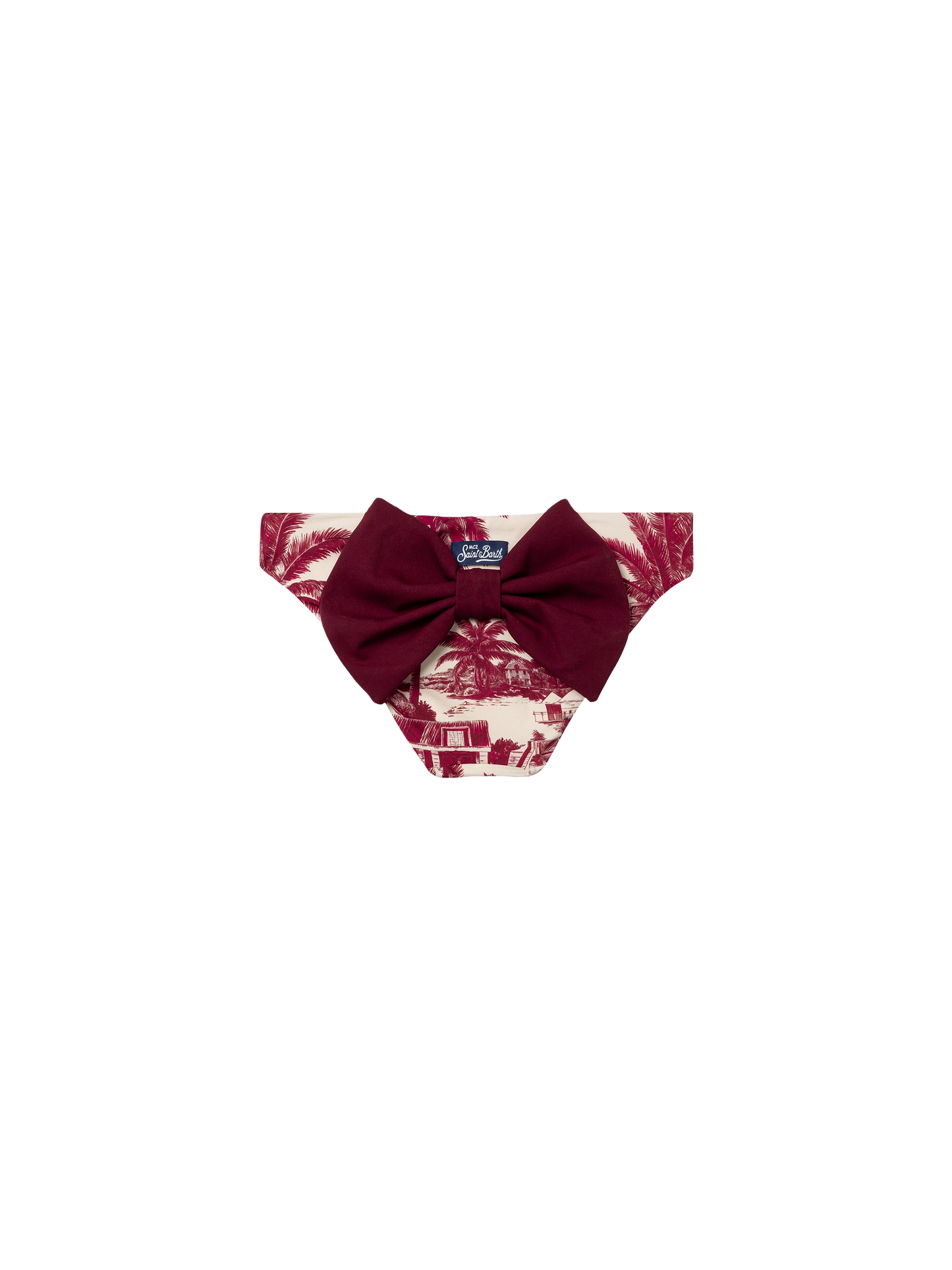 Madame swim briefs with bow and toile de jouy print | AI CO-CREATED DESIGN BY RICKDICK - POWERED BY RED-EYE - MC2 Saint Barth