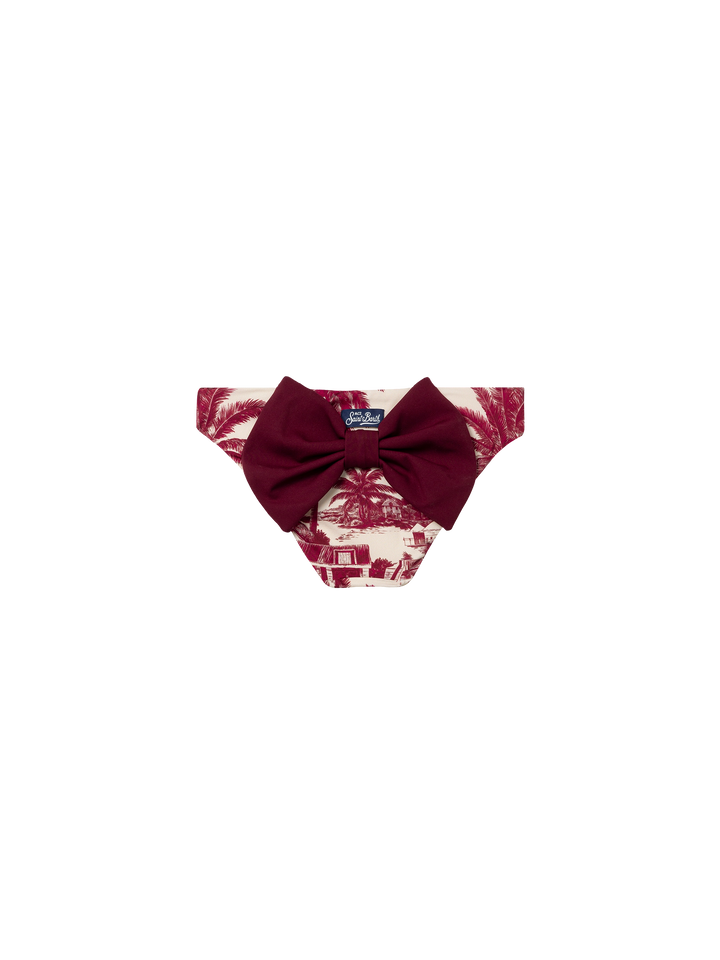 Madame swim briefs with bow and toile de jouy print | AI CO-CREATED DESIGN BY RICKDICK - POWERED BY RED-EYE - MC2 Saint Barth