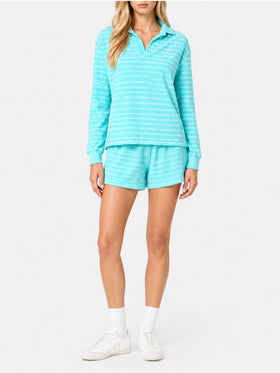 Sudadera a rayas de rizo azul claro Magda 