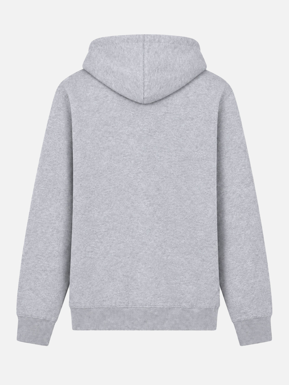 Grey melange Manhattan hoodie with yellow logo embroidery