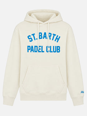 Sudadera blanca Manhattan con estampado St. Barth Padel Club 