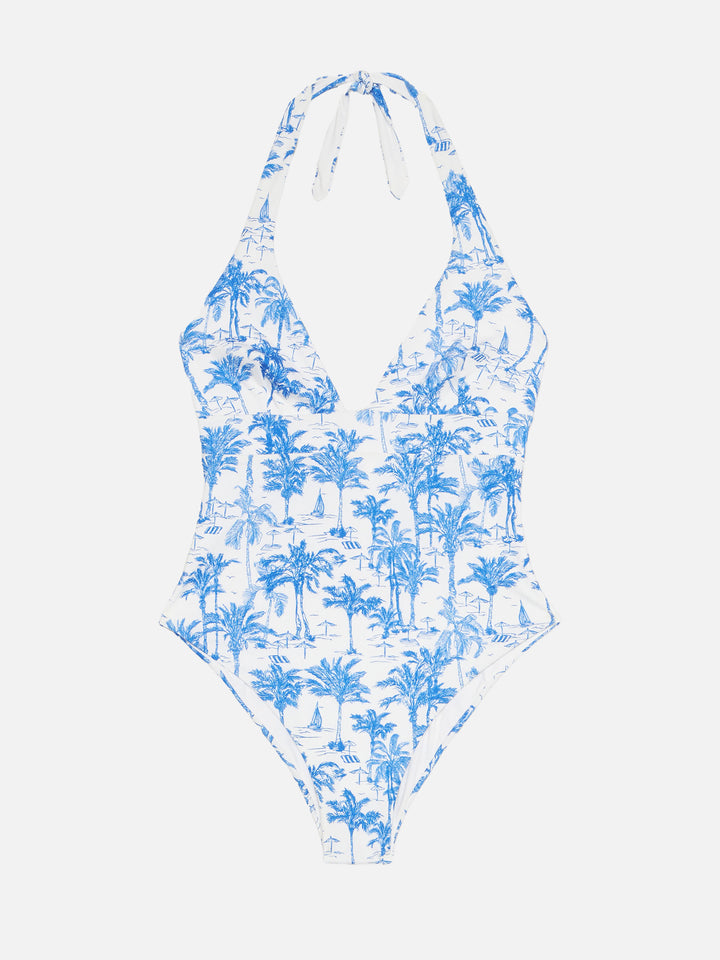 Costume intero Marylin con stampa toile de Jouy
