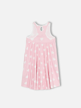 Girl cotton dress Masha with print and "I love St Barth" embroidery - MC2 Saint Barth
