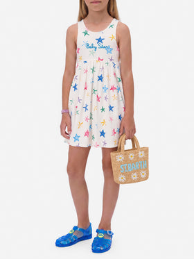 Vestido Masha de algodón orgánico puro con estampado integral de estrellas de mar 