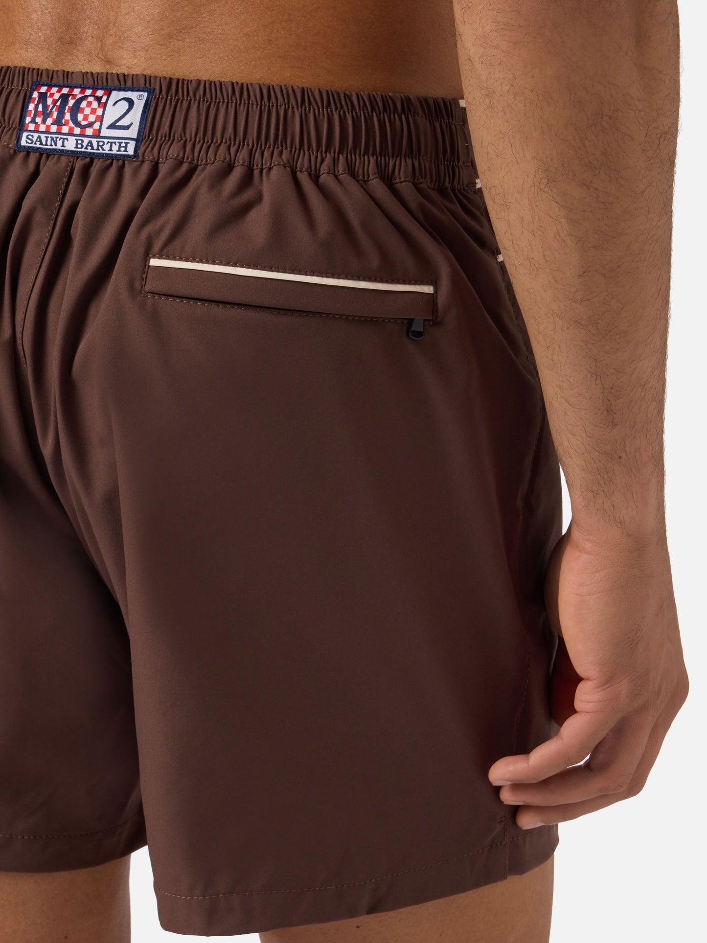 Master Piping swim shorts in brown
