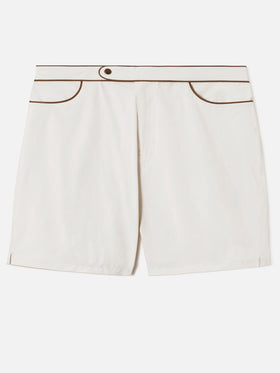Master Piping Badeshorts in Weiß 